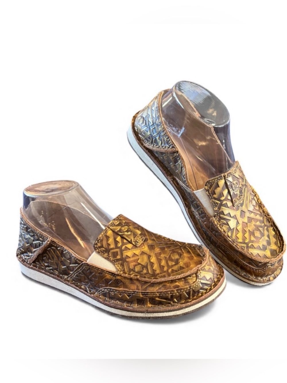 Ariat Metallic Bronze Embossed Slip-On Flats